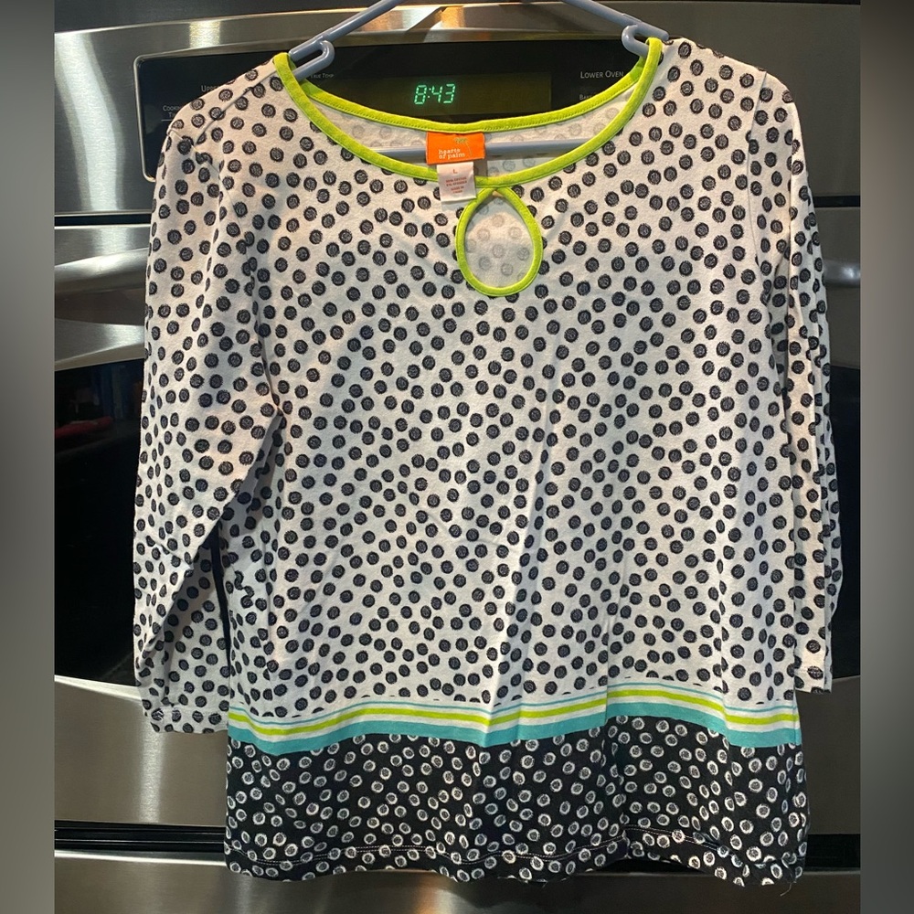 Hearts of Palm Black and White Polka Dot Top